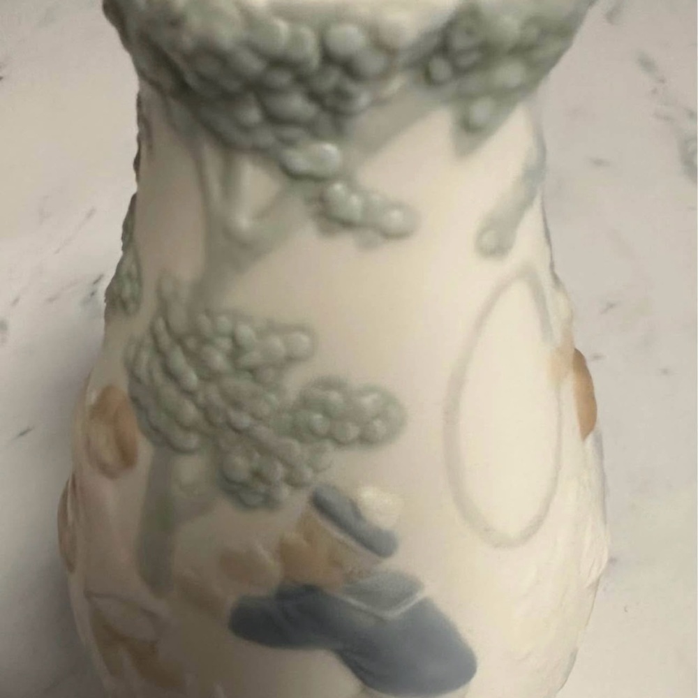Vintage LLadro Ceramic Vase with Pastel Accents.